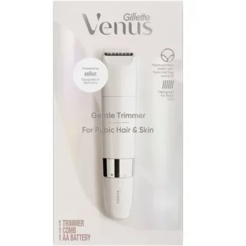 Intiimtrimmer BRAUN Gillette Venus Gentle Intimate Trimmer, valge – patareitoitega isiklik pardel tundlikele piirkondadele