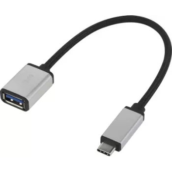 Renkforce RF-4888284 USB-kaabel 0,15 m 3.2 Gen 1 (3.1 Gen 1) USB-C USB-A must – hõbedane (RF-4888284)