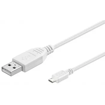 Microconnect USBABMICRO3W USB-kaabel USB 2.0 3 m USB A Micro-USB B Valge