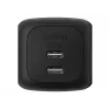 Sisene vahelduvvoolu kiirlaadija Belkin WCH019kqBK — 2× USB‑C, must, OVP/OC/OT/SC kaitsega