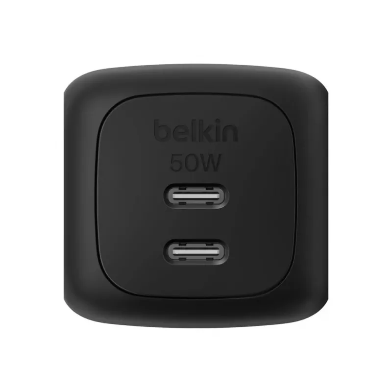 Sisene vahelduvvoolu kiirlaadija Belkin WCH019kqBK — 2× USB‑C, must, OVP/OC/OT/SC kaitsega