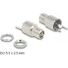 DeLOCK pistik alalisvoolu 5,5 x 2,5 mm emane läbiviik jootmisversioon 20 V 9 A