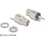 DeLOCK pistik alalisvoolu 5,5 x 2,5 mm emane läbiviik jootmisversioon 20 V 9 A