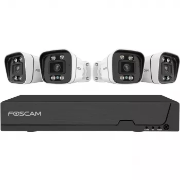 Foscam FNA108E-B4-2T Valvekaamerasüsteem Valge 4x 4K PoE Kuulkaamera, 1x 8-kanaliline NVR