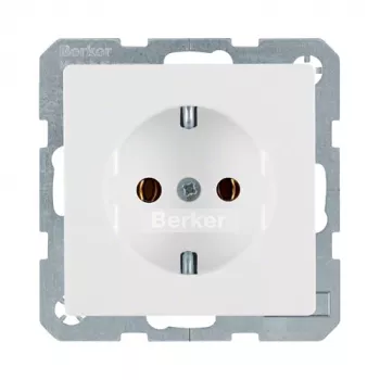 Pistikupesa Tüüp F berker 47436089, 16 A, 250 V, valge, duroplast korpus