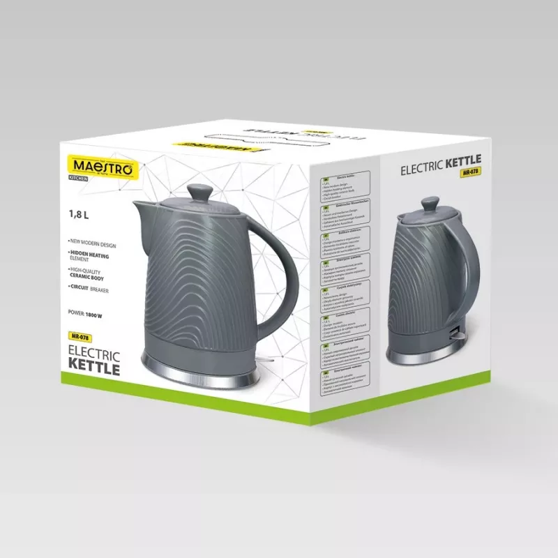 Elektriline veekeetja Maestro MR-078, 1,8 L mahutavus, hall