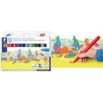 Marker pens Staedtler Noris Jumbo 12-piece set — felt-tip markers for children, model 340 C12