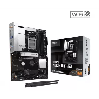 ASRock B850 Rock WiFi 7 emaplaat, AMD pesa AM5, ATX, DDR5, Wi-Fi 7
