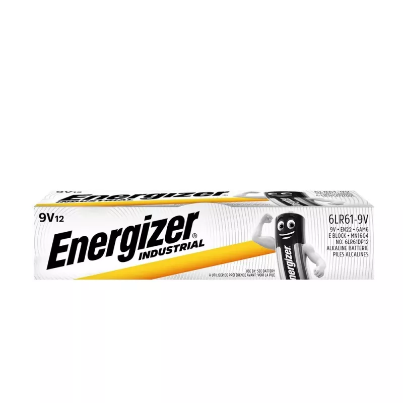 Energizer 9V PP3 tööstuslikud leelispatareid, 12 tk