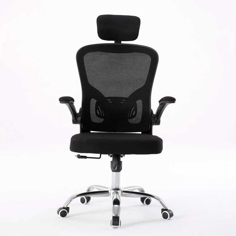 Kontoritool top e shop DORY CZERŃ — polsterdatud iste, võrgust seljatugi, 650×620 mm, kõrgus kuni 122 cm