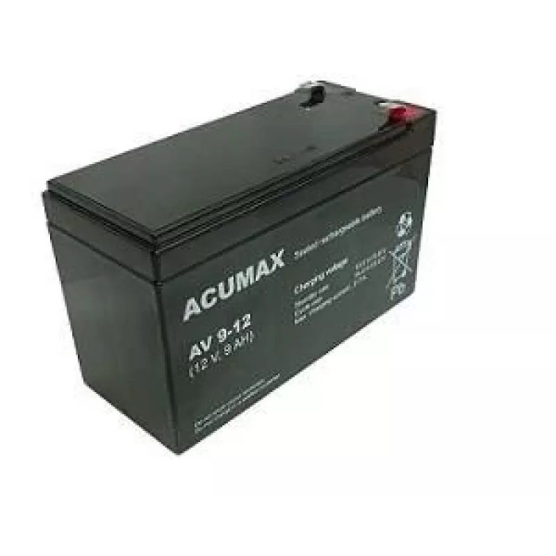 Aku VRLA AGM EMU AV 9-12 T2 — 12 V, 9 Ah, hooldusvaba, vibratsioonikindel