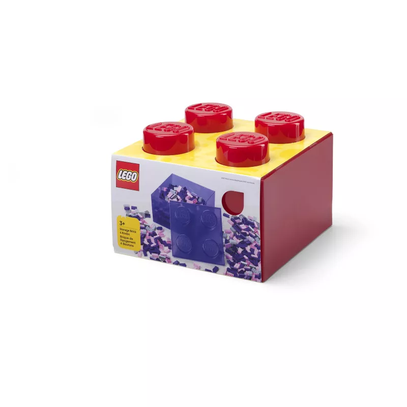 LEGO tellis 4 punane läbipaistev – 4x2 naastuga läbipaistev punane ehitusklots