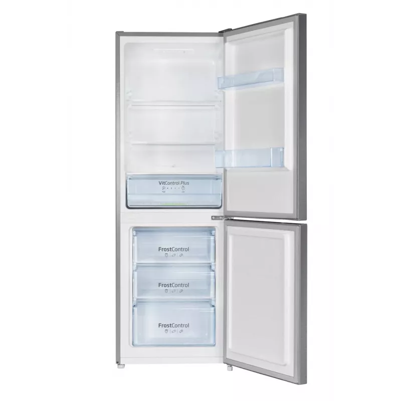 Külmik-sügavkülmik AMICA FK2425.4UNTX(E) eraldiseisev kogumahutavus 277 L, alumine sügavkülmik 74 L, inverter, hõbedane, 1593×540×550 mm
