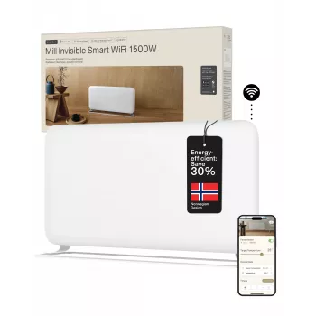 Mill WiFi-paneelkütteseade | PA1500WIFI4A | Paneelkütteseade | 1500 W | Sobib ruumidele kuni 22 m² | Valge | IPX4