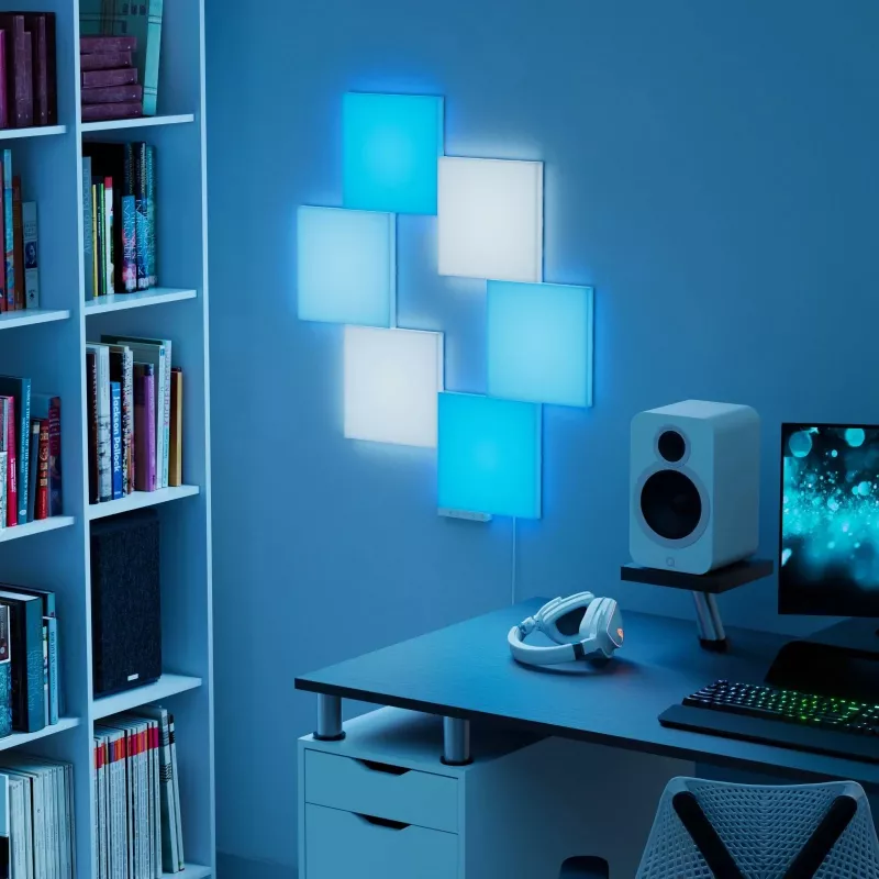 LED-paneelvalgusti Nanoleaf N8100K02-6BS — ruudukujuline RGB, 6 tk, AC 100–240 V, seinakinnitus