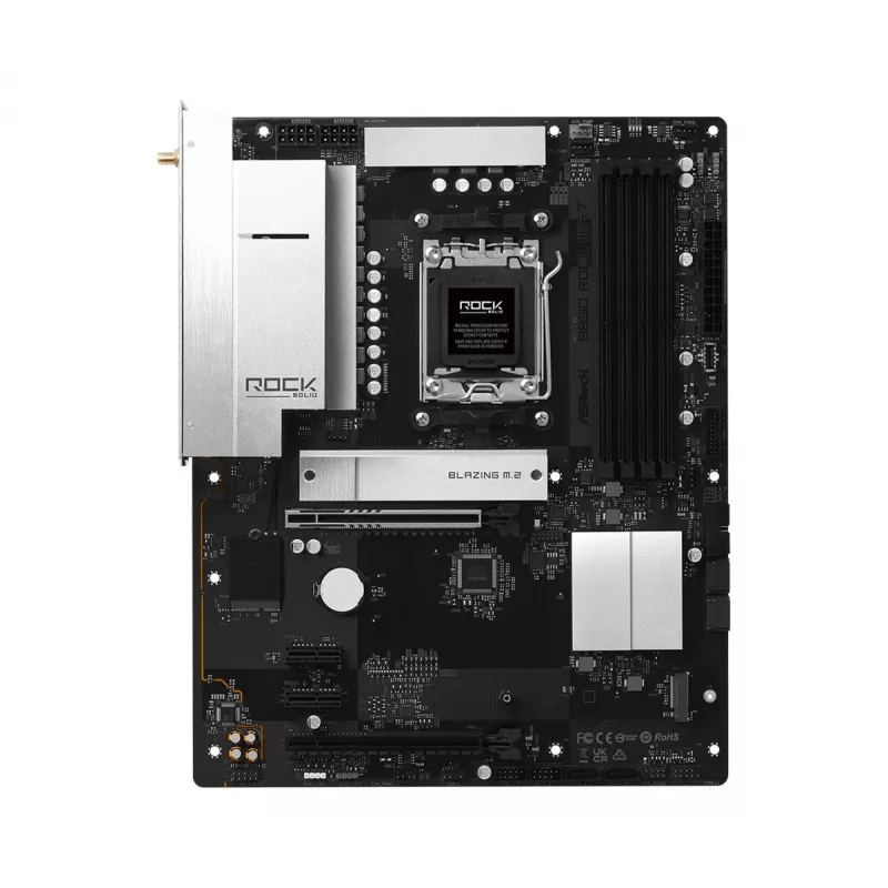 ASRock B850 Rock WiFi 7 emaplaat, AMD pesa AM5, ATX, DDR5, Wi-Fi 7