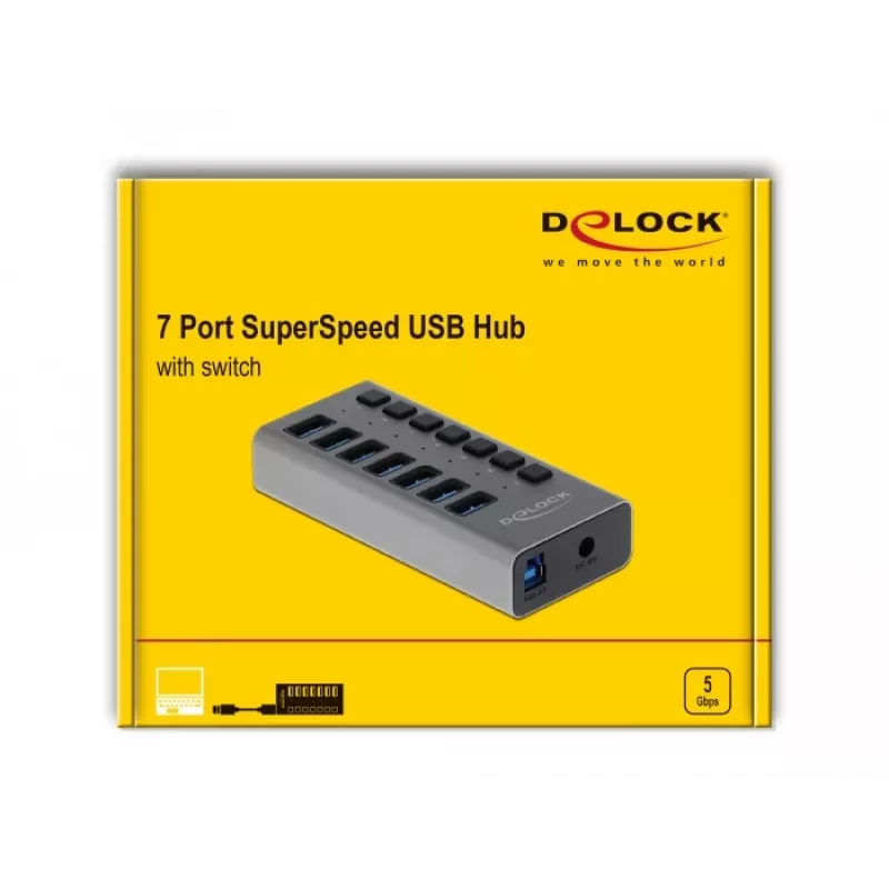 Delock DELOCK-63669 USB-keskus, hall