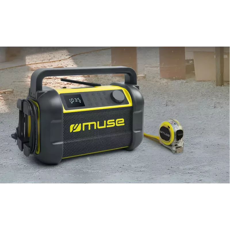 Kaasaskantav raadio Muse M-928 BTY digitaalse tuuneriga FM, 20 W, USB-C, must/kollane