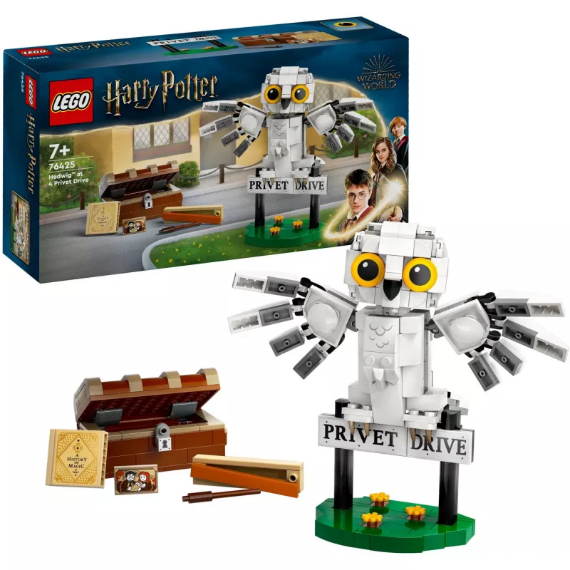 LEGO Harry Potter ehitatav Hedwig Privet Drive'i mudel 76425 — 337 elementi, 100 mm kõrgus, soovitatav alates 7. eluaastast