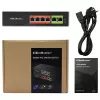 Ethernet PoE lüliti QOLTEC 52289 — 4x RJ45 PoE porti, 2x RJ45 üleslinki, 65W võimsuseelarve