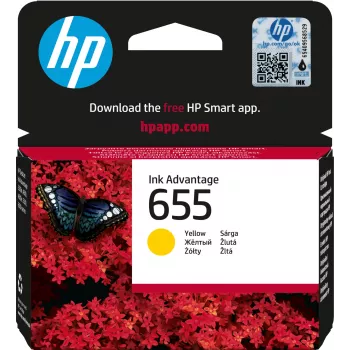 HP 655 kollane Originaal Ink Advantage kassett, kollane, 1 tk, 600 lehekülge
