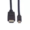 ROLINE - Video- / helikaabel - DisplayPort / HDMI - 32 AWG - Mini DisplayPort (M) - HDMI, 19-kontaktiline (M) - 1 m - Varjestatud - Must (11.04.5790)