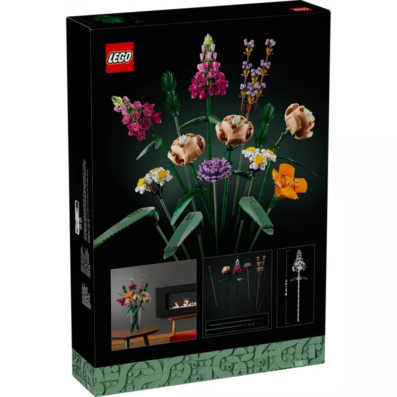 LEGO 10280 Icons Lillekimp Kunstlillede Komplekt Täiskasvanutele Dekoratiivne Kodu Aksessuaar Kingiidee Naistele Meestele Talle Temale Naisele või Mehele