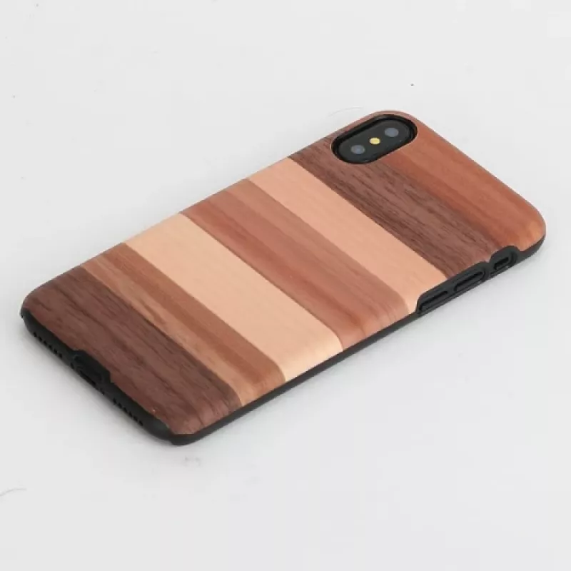 Nutitelefoni ümbris man and wood iPhone X/XS jaoks — must kaitseümbris