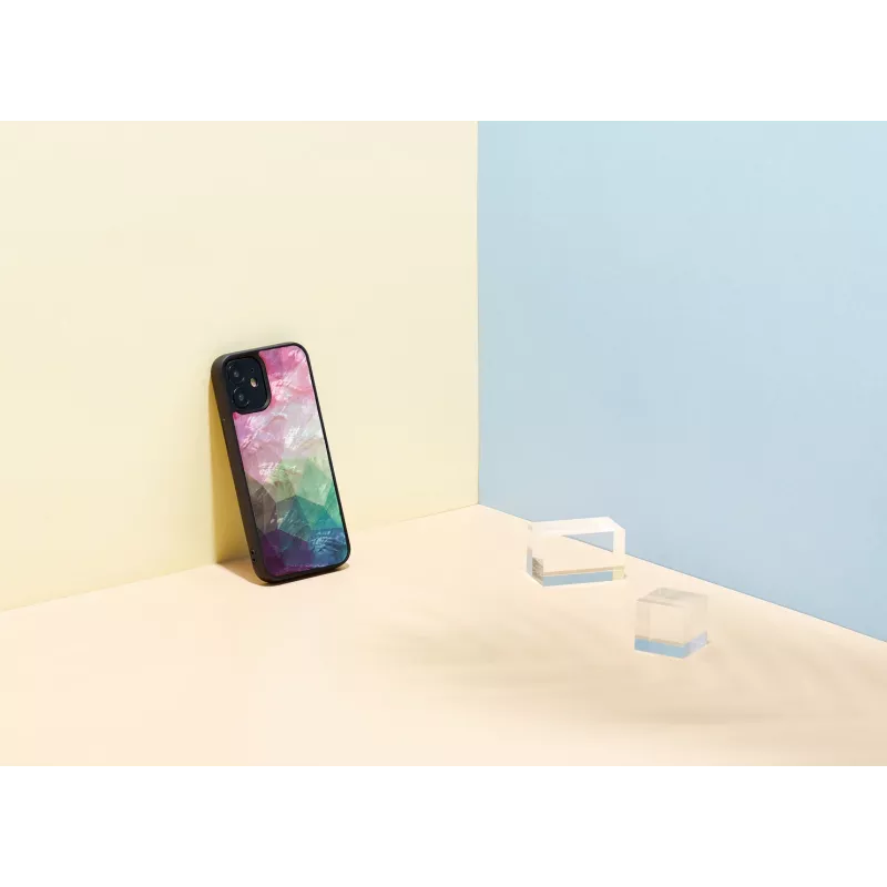 Kaitsev telefoniümbris iKins Apple iPhone 12 mini jaoks — vee-lille disain, must