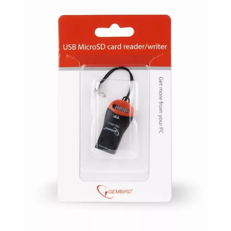 Kaardilugeja Gembird FD2-MSD-3 USB 2.0 must punane