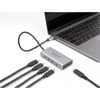 DeLOCK USB-jaotur 10 Gbps USB-C 4 porti PD 85W 30 cm kaabel