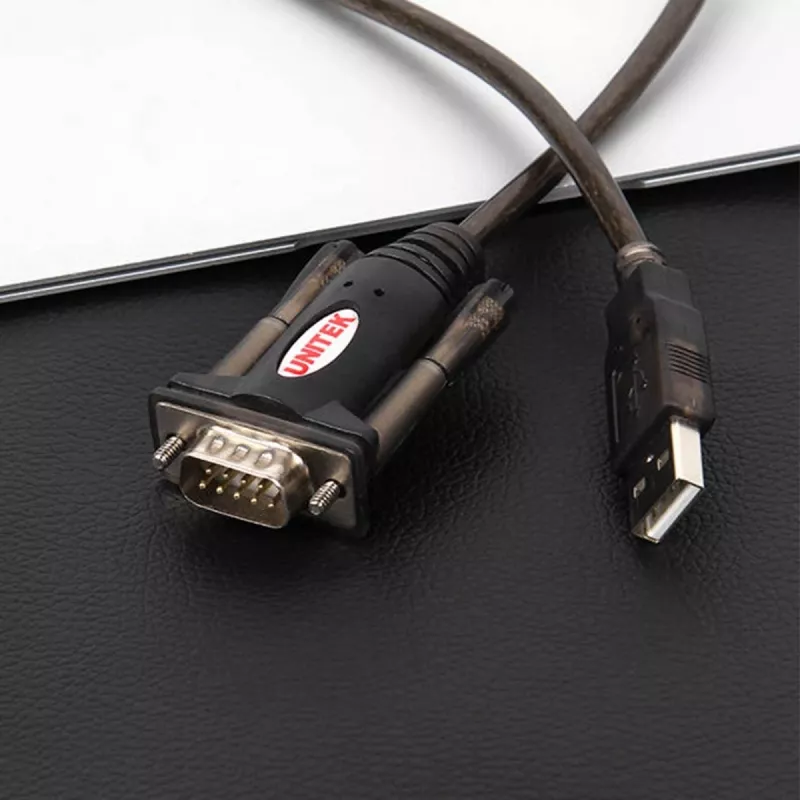 UNITEK Y-105 jadakaabel must 1,5 m USB Type-A DB-9
