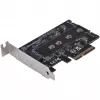 Silverstone SST-ECM27 M.2/SATA adapterkaart, PCIe 4.0, 1x M-Key, 2x SATA 6G - madal profiil