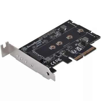 Silverstone SST-ECM27 M.2/SATA adapterkaart, PCIe 4.0, 1x M-Key, 2x SATA 6G - madal profiil
