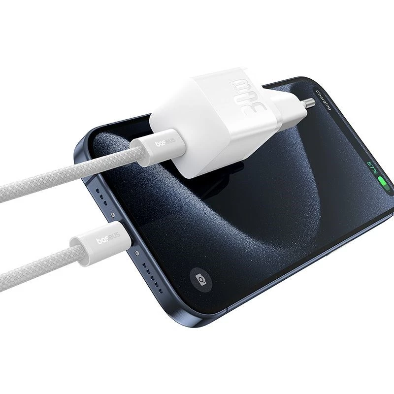 Baseus P10110902213-01 USB-C GaN5 mini 30W võrgulaadija Valge