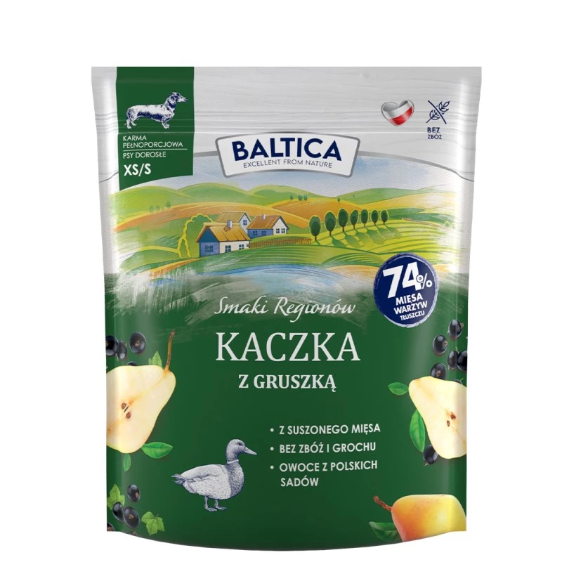 Märg koeratoit Baltica pardi ja pirniga XS/S 1 kg — täisväärtuslik toit väikestele täiskasvanud koertele
