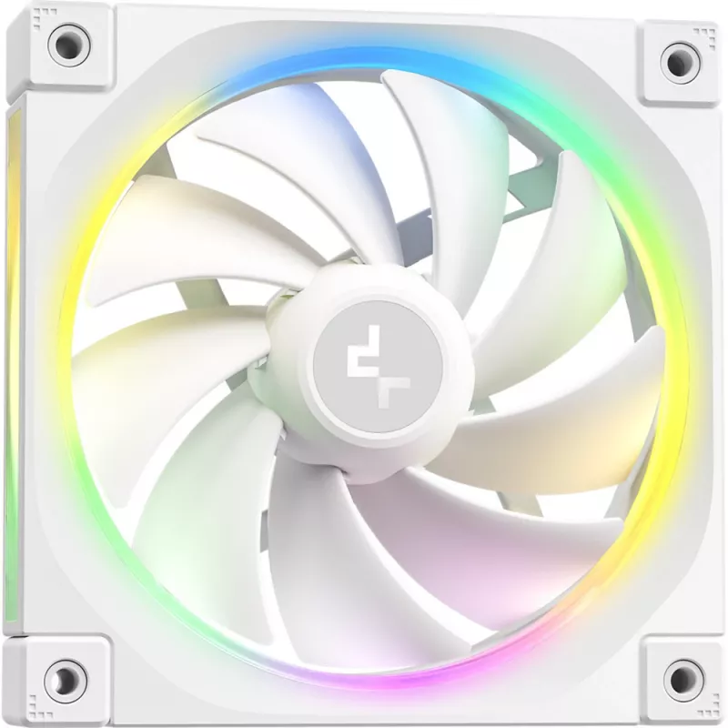 Vedelik-CPU jahuti DeepCool LQ240 Valge 240 mm alumiiniumradiaatoriga, 2×120 mm RGB ventilaatoriga, 41 cm torudega