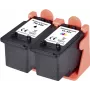 Renkforce'i tindikombokomplekt, ühildub Canon PG-540 + CL-541 (5225B006), must, tsüaan, magenta, kollane RF-I-C-PG540CL540BCMY2PK RF-5628790 (RF-5628790)
