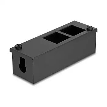 Jaotuskarp DeLOCK Easy 45 moodulihoidik laua- või seinakinnituseks, metall, must — 4×22,5×45 mm või 2×45×45 mm