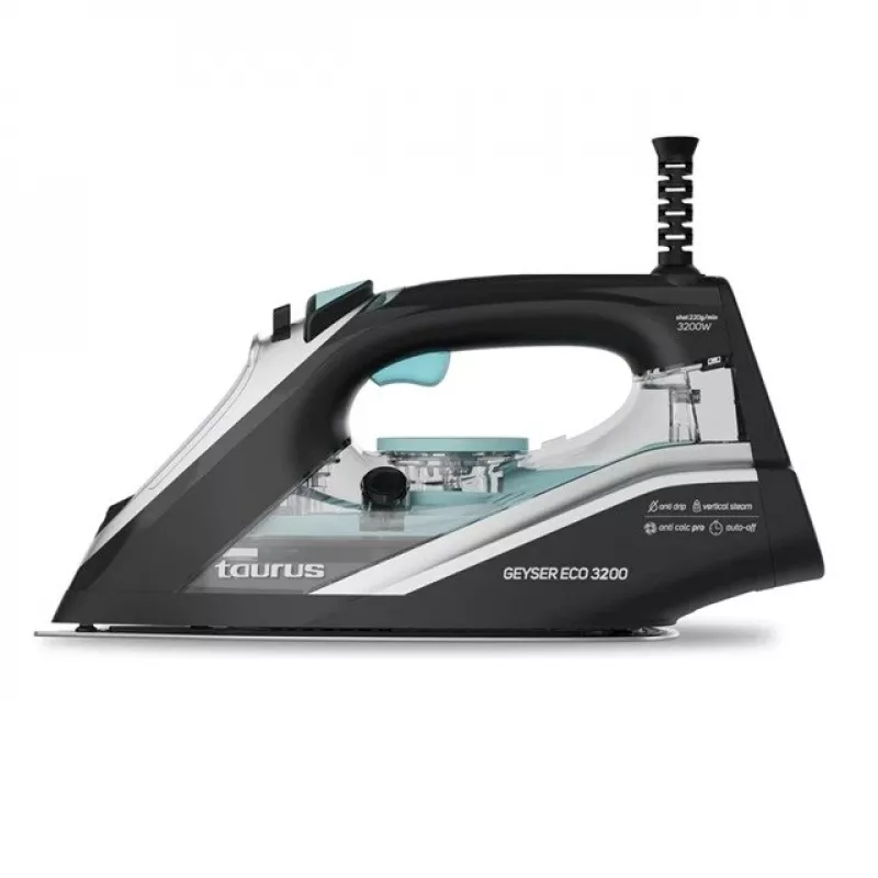 Auru- ja kuivtriikraud Taurus Geyser Eco 3200 W, 220 g/min aurulöök, anodeeritud tallaga, must