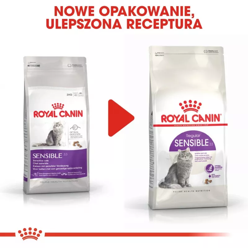 Kuiv kassitoit Royal Canin Sensible 33 Adult, 10 kg — kana, 33% valku, kuseteede kontroll