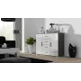 Külgriiul Cama Meble UNI hall/valge läige, 2 ust, 2 riiulit, 1320×380×920 mm