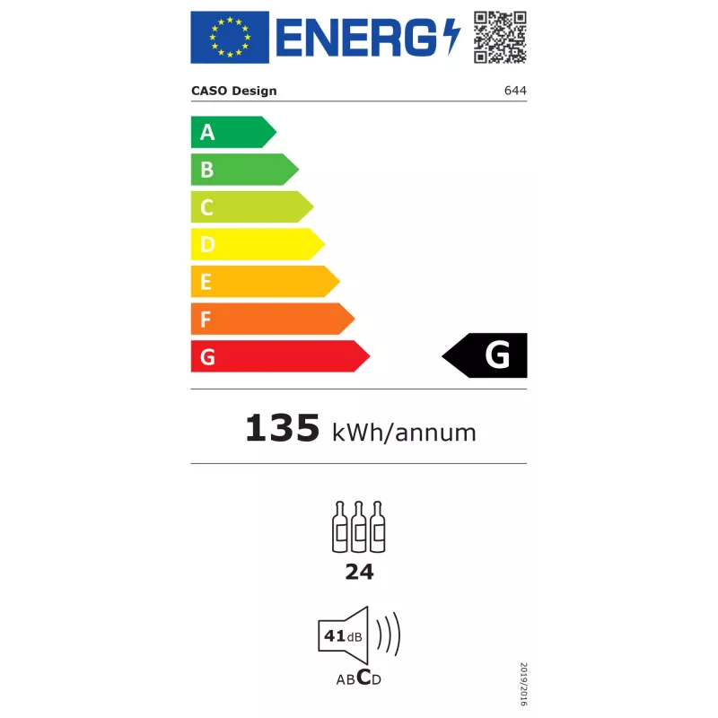 Caso | Veinijahuti | WineComfort 24 | Energiatõhususe klass G | Vitriin | Pudelimaht 24 pudelit | Jahutuse tüüp Kompressortehnoloogia | Must