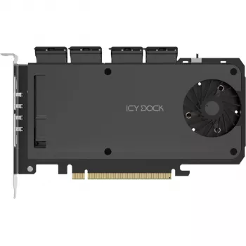 Mobiilseadme adapterkaart icy dock MB204MP-1B — 4 × M.2 NVMe SSD kuumvahetusega mobiilne sahtel