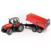 Traktorimudel BRUDER Massey Ferguson 7480 kallutuskärruga
