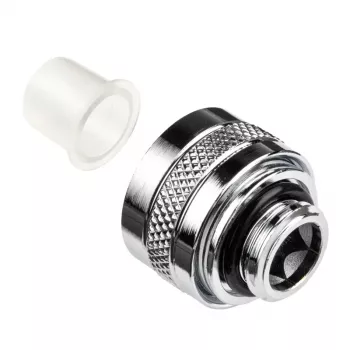Liitmik Alphacool 17470 — messingist kroomitud PC veejahutusliitmik, kõrgus 20 mm, kaal 23 g