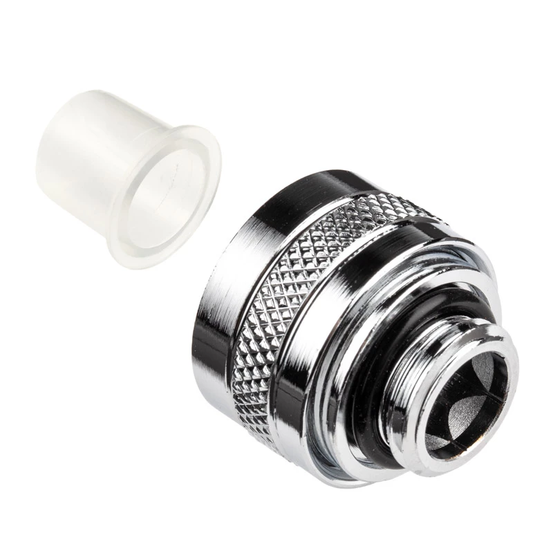 Liitmik Alphacool 17470 — messingist kroomitud PC veejahutusliitmik, kõrgus 20 mm, kaal 23 g