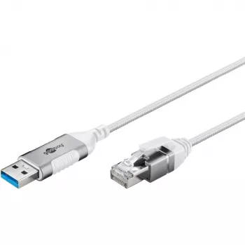 Goobay Ethernet-kaabel USB-A 3.0 RJ45-le õhuke 2 m - ühendab ruuteri, modemi või (74379)