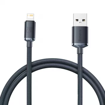 Baseus Crystal Shine kaabel USB – Lightning, 2,4 A, 1,2 m (must)