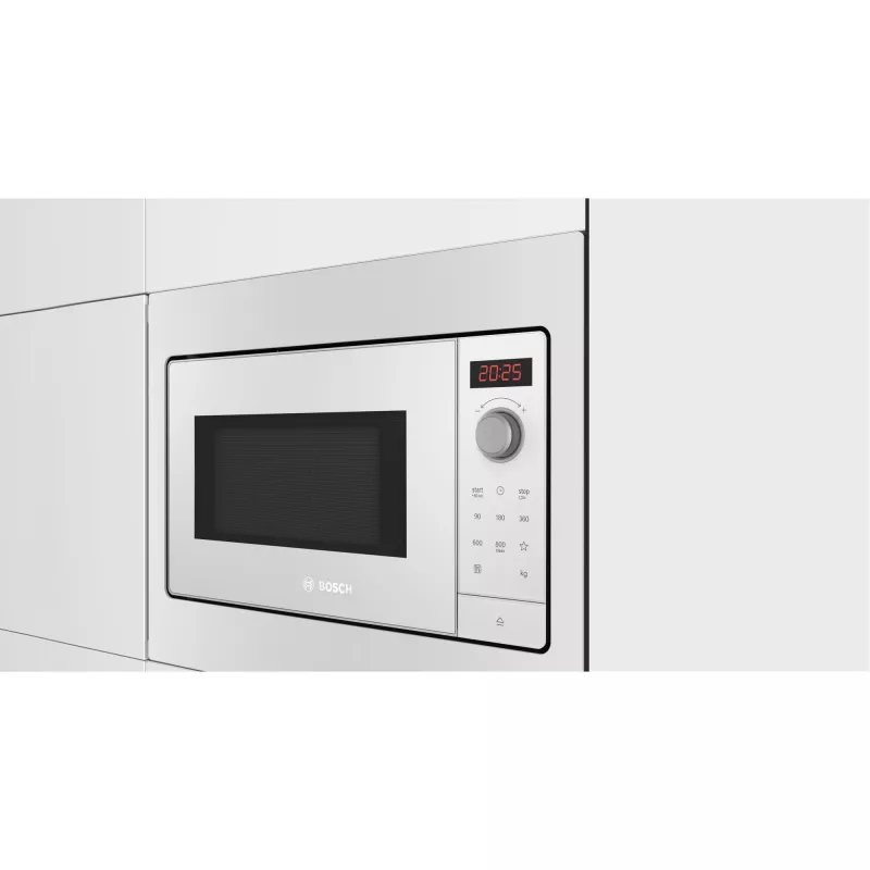 Sisseehitatud ainult mikrolaineahi Bosch BFL523MW3, 800 W, 20 L, valge, puute- ja pöördjuhtimine